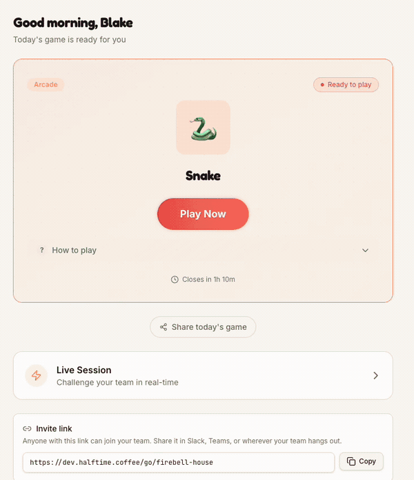Snake gameplay showing the classic game with neon visuals